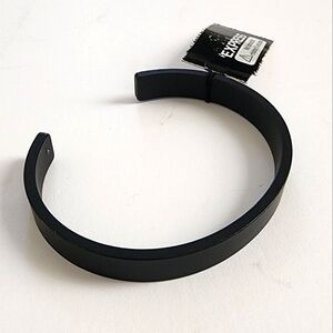 NWT, Express, Mens Black Metal Cuff Bracelet Heavyweight Plated Bangle